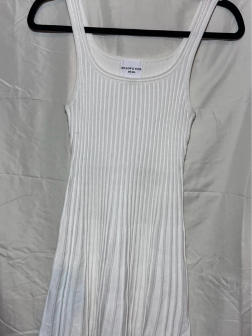 Willow & Wind White Knit Fit & Flare Dress M Cottagecore Romantic